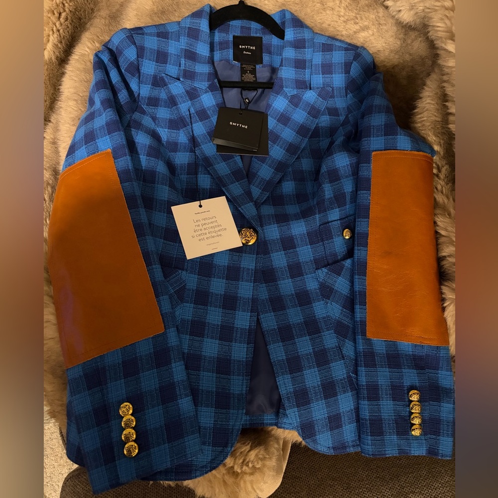 Smythe Blue and Tan Dutchess Checkered Blazer